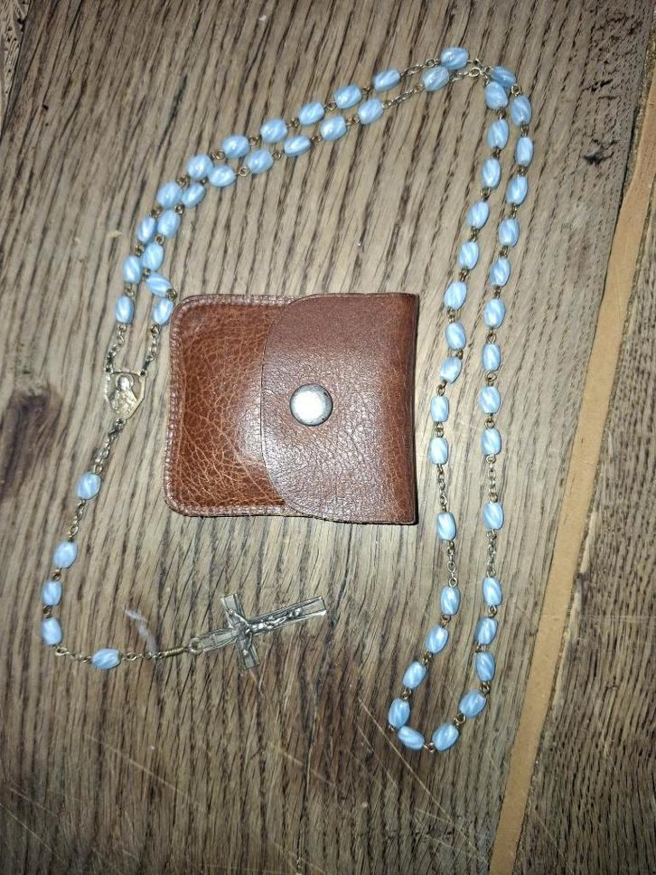 oude halfedelstenen paternoster, begin 1900, Antiquités & Art, Curiosités & Brocante, Enlèvement ou Envoi