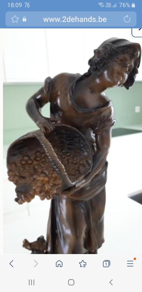 Beeld in zamak L&F Moreau, Antiek en Kunst, Ophalen