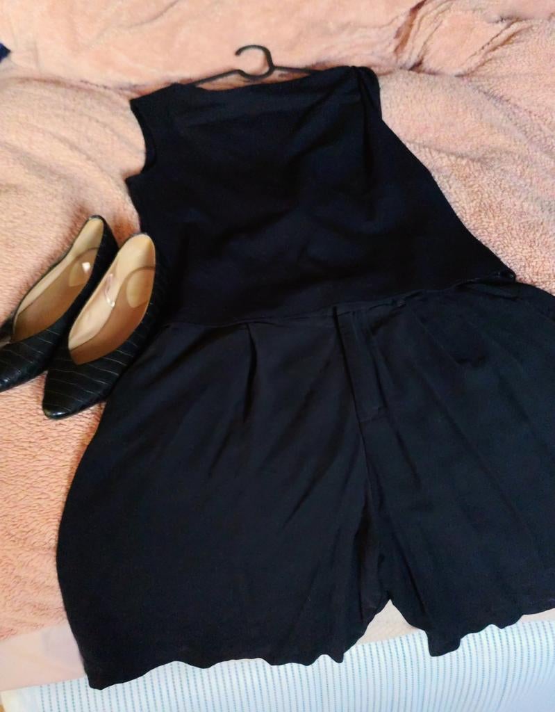 Setje top, geklede bermuda en Ballerina s, Ophalen, Maat 42/44 (L), Zwart