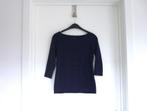 Donkerblauwe zwarte strepen longsleeve shirt 3/4 mouwen Mt S, Enlèvement ou Envoi, Taille 36 (S)