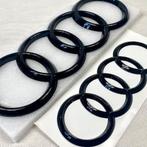 Audi zwarte emblemen ringen/logo's voor de grill en koffer, Ophalen of Verzenden