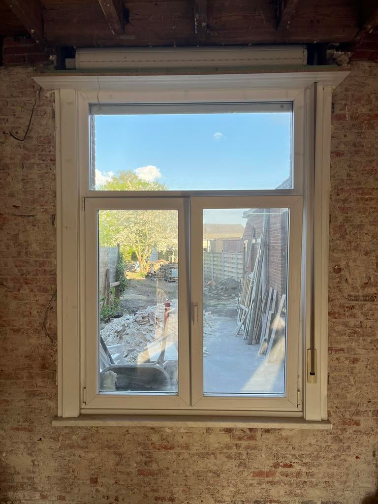 Wit PVC-raam, Ophalen, Gevelraam of Ruit, Gebruikt, 160 cm of meer