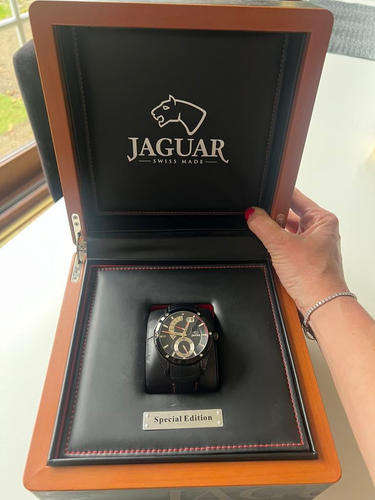Horloge Jaguar, Bijoux, Sacs & Beauté, Autres marques, Enlèvement ou Envoi, Cuir, Acier