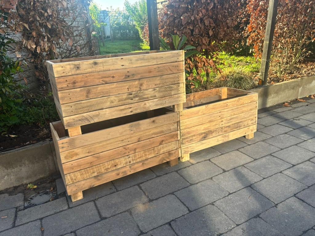Duurzame Plantenbakken Gerecycled Hout–Stijlvol&Betaalbaar!, Nieuw, Ophalen of Verzenden, Rijkevorsel, Rechthoekig