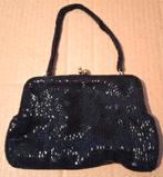 Antieke handtas met zwarte kralen, Hobby en Vrije tijd, Kralen en Sieraden maken, Ophalen of Verzenden