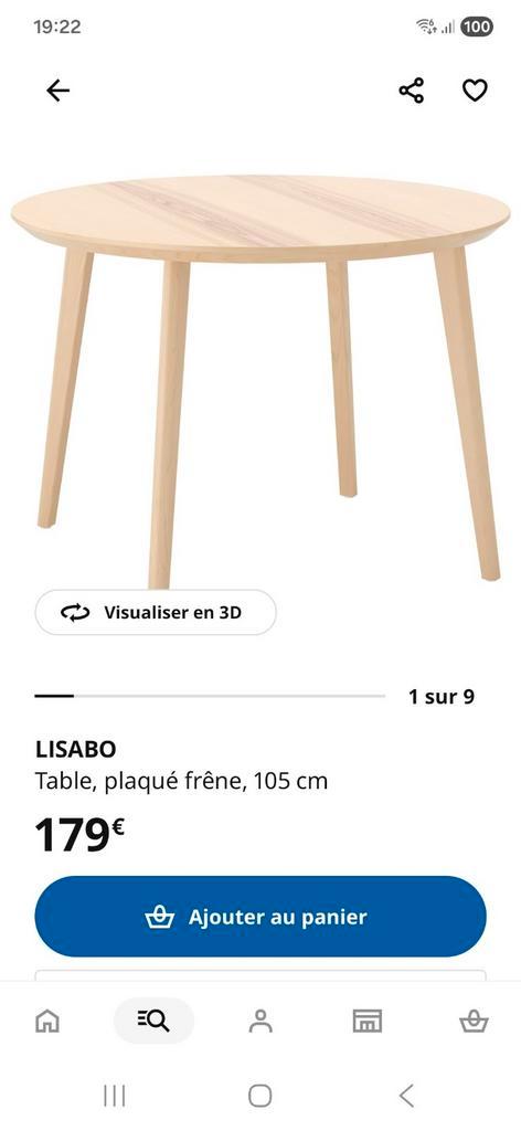 IKEA LISABO ronde tafel - hout/beige, Huis en Inrichting, Tafels | Bijzettafels, Hout, Ophalen