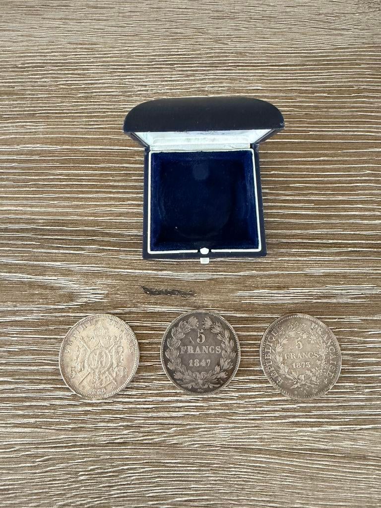 5 Francs Louis-Philippe, Empire Français & Hercule, Ophalen of Verzenden, Zilver