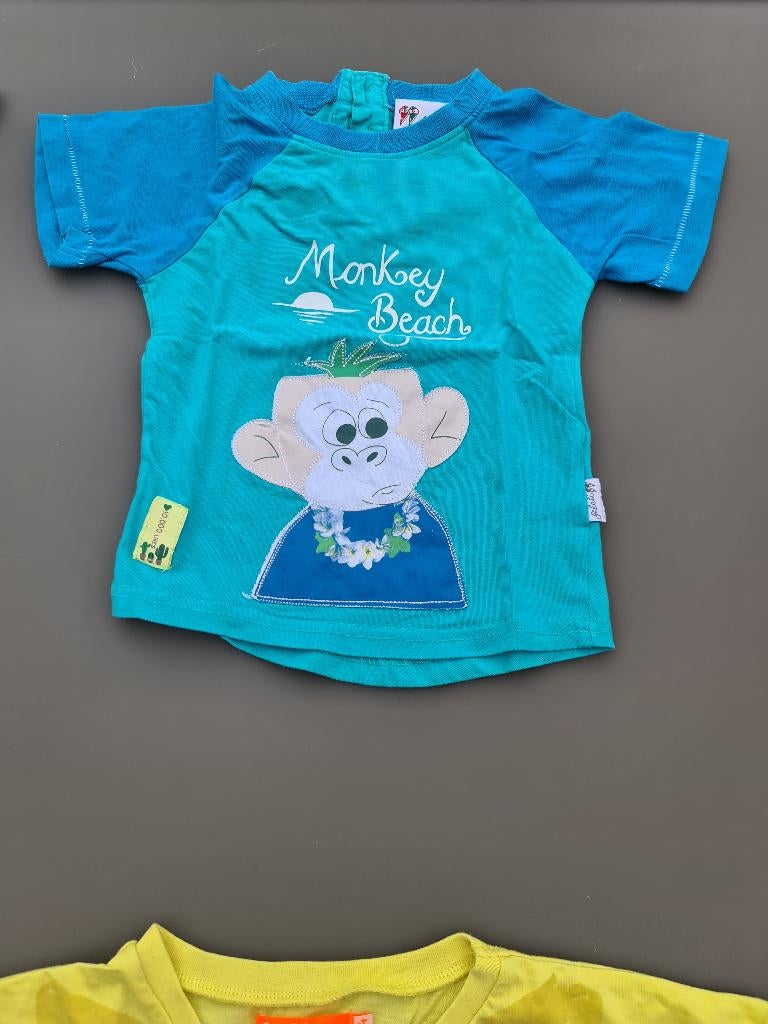 blauw t-shirt monkey beach, Gelati, 80, Kinderen en Baby's, Babykleding | Maat 80, Ophalen, Zo goed als nieuw