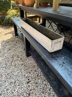 MOOIE VINTAGE PLANTENBAK BLOEMBAK GRIJS LANG MODEL, Ophalen, Overige materialen, Gebruikt, Minder dan 30 cm