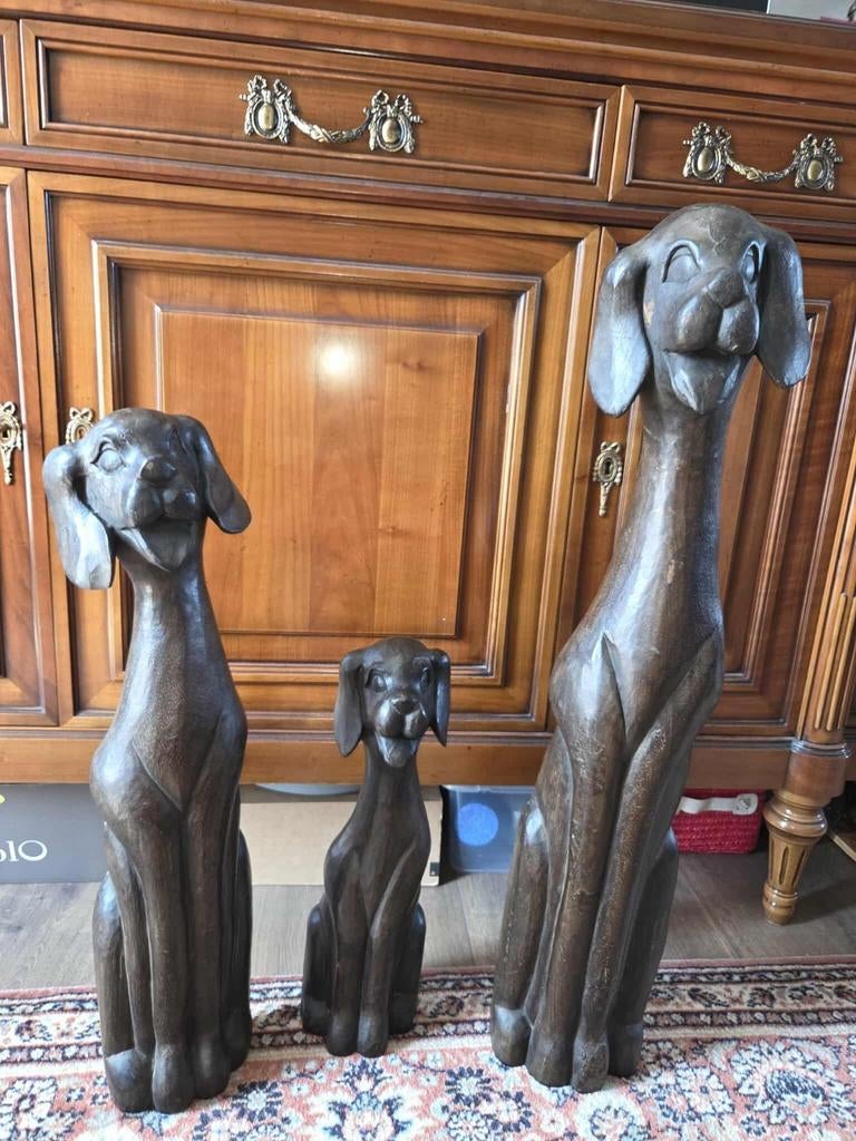 Set van 3 houten hondensculpturen – €60

Drie prachtige, vin, Ophalen of Verzenden