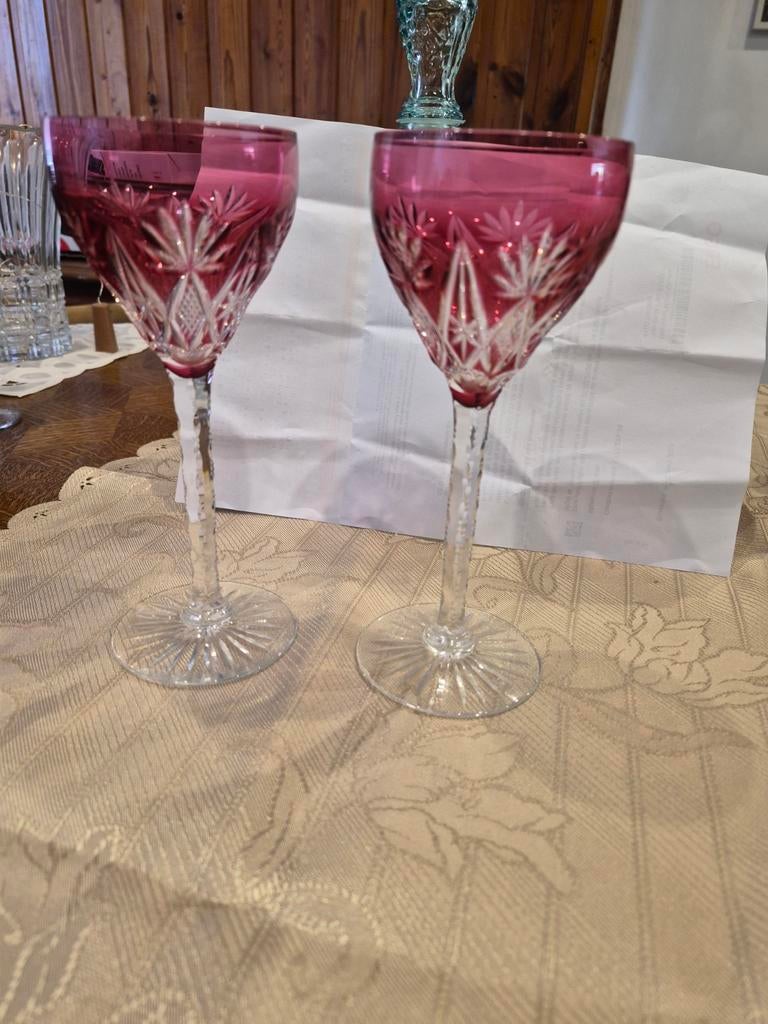 2 verres en Cristal de Saint-Louis, modèle Chantilly, Collections, Verres & Petits Verres