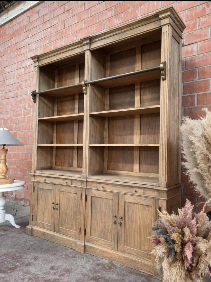 Teak boekenkast/bibliotheekkast art:92/26, Huis en Inrichting, Kasten | Boekenkasten, Zo goed als nieuw, 200 cm of meer, 200 cm of meer