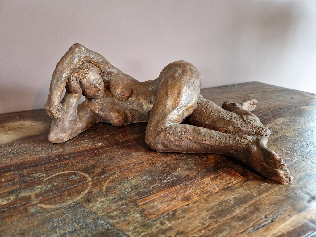 André Tanner Naakte Vrouw in Rust, Ophalen of Verzenden, 20 - 50 cm, Steen of Keramiek, Meerkleurig