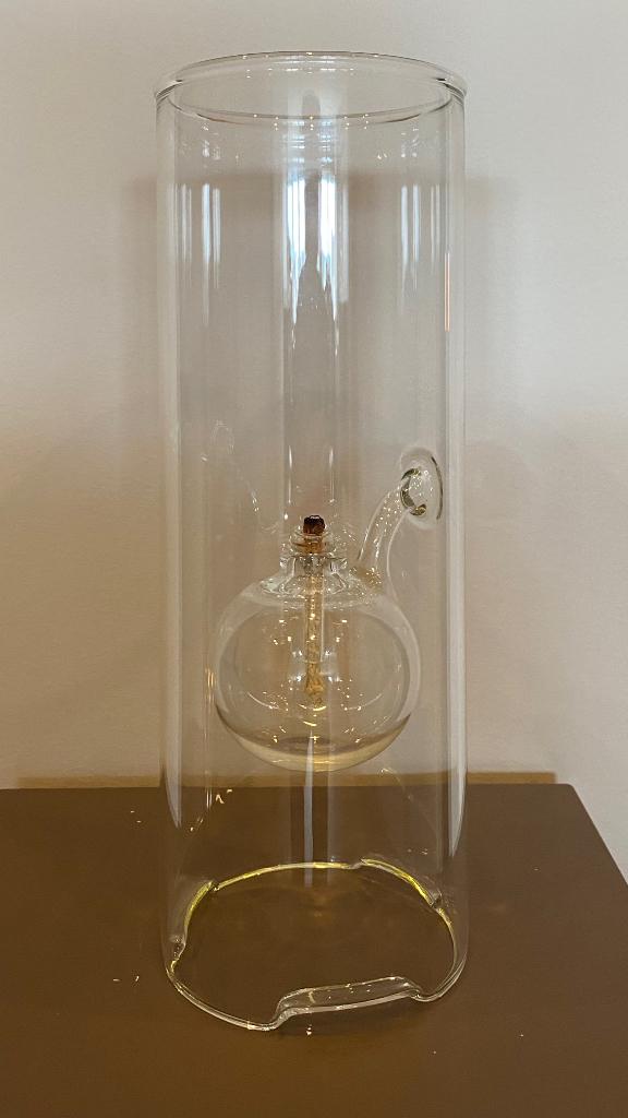 WOLFARD vintage olielamp/windlicht, Modern/vintage, Ophalen of Verzenden, Minder dan 50 cm, Glas