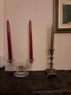 bougeoir avec bougie (s) : cristal duo (7), cuivre solo(5), Antiquités & Art, Enlèvement ou Envoi, Cristal
