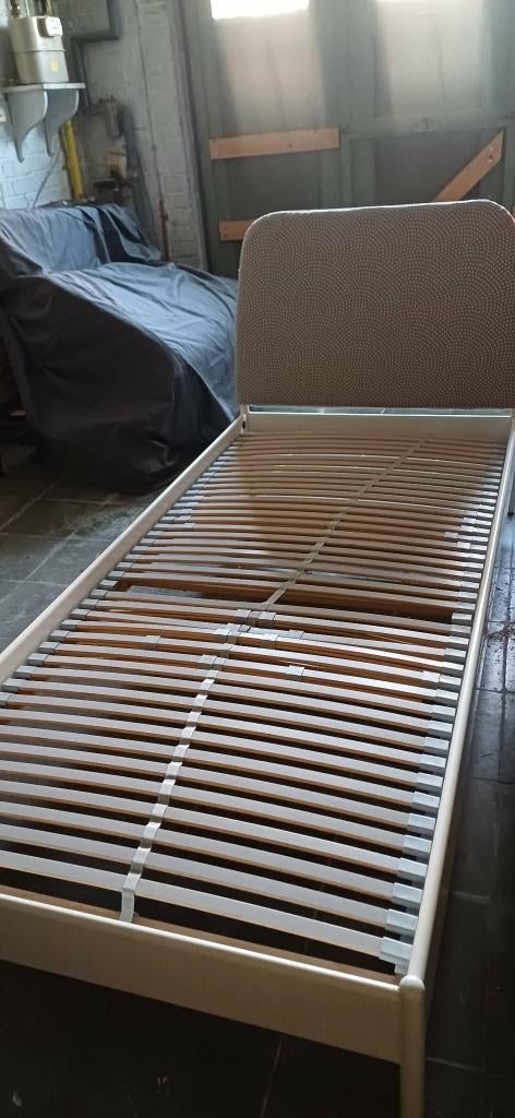 Lit Une Place En Bois Blanc Solide – 200x96cm – Idéal Chambre Ado Ou Adulte