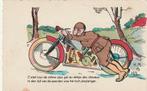 postkaart cartoon leger moto, Ophalen of Verzenden, 1940 tot 1960, Ongelopen, Voertuig