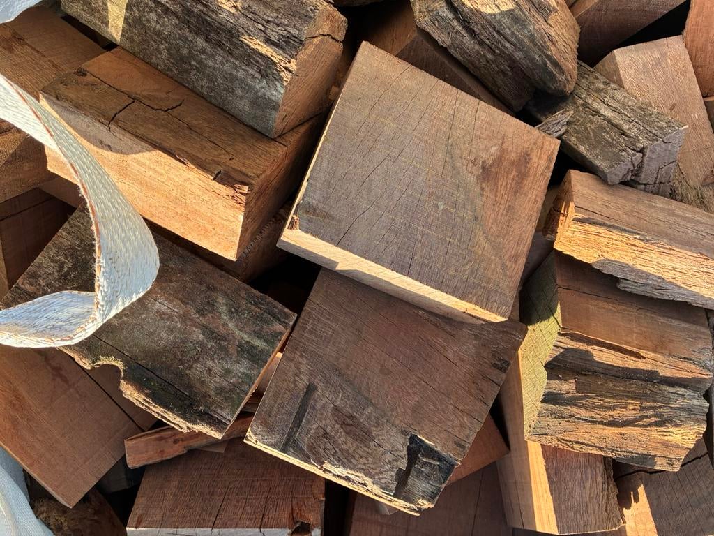 Azobe kachelhout/ haardhout, Tuin en Terras, Brandhout, 6 m³ of meer, Ophalen, Overige houtsoorten, Blokken