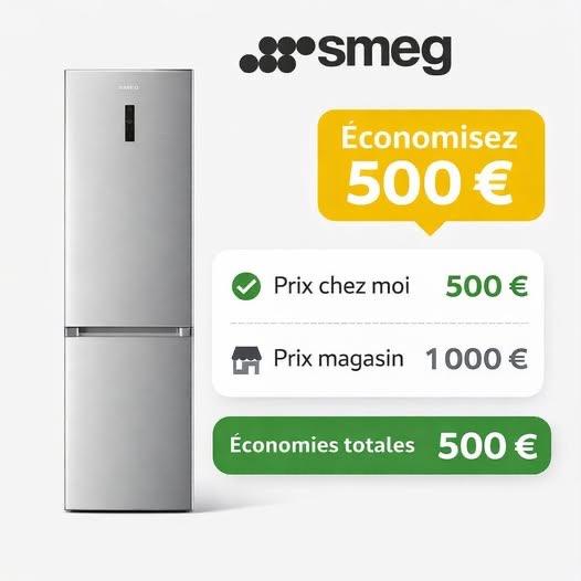 Réfrigérateurs Smeg, Elektronische apparatuur, Koelkasten en IJskasten, Nieuw, Met aparte vriezer, 200 liter of meer, 160 cm of meer