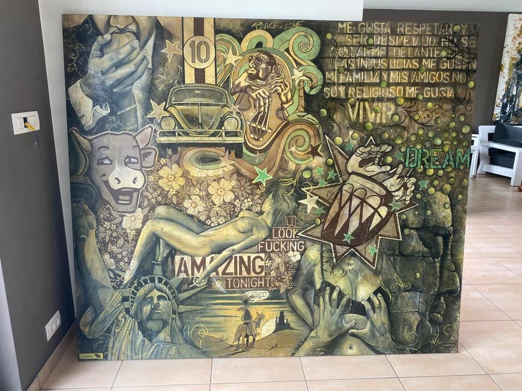 Schilderij “Life is beautiful” Peter TerrinArt, Ophalen, Gebruikt