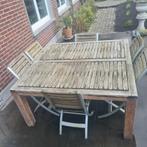 Teak tuintafel 150x150x76cm met 6 stoelen, Tuin en Terras, Ophalen