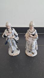 Antieken porseleinen beeldjes "echtpaar muzikanten", Antiek en Kunst, Ophalen