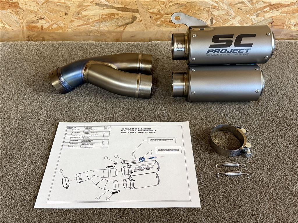 SC Project Twin CR-T uitlaat demper BMW R-NineT R Nine T, Motoren, Ophalen of Verzenden, Gebruikt
