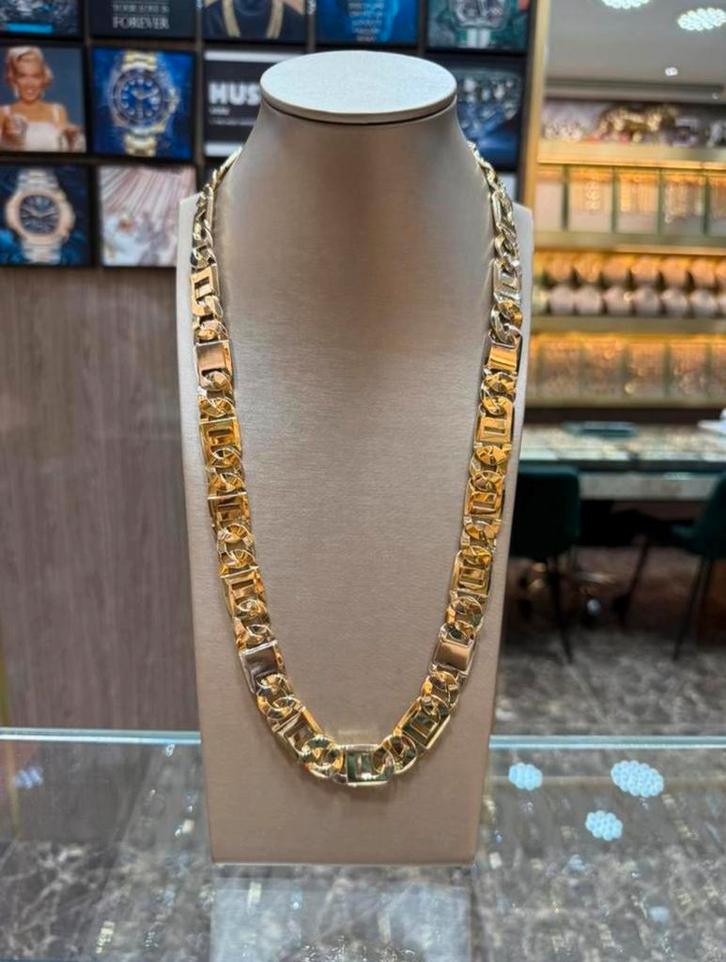 18KT Goud - 237 Gram - Ketting - ROLLIE, Handtassen en Accessoires, Kettingen, Nieuw, Goud, Wit, Ophalen