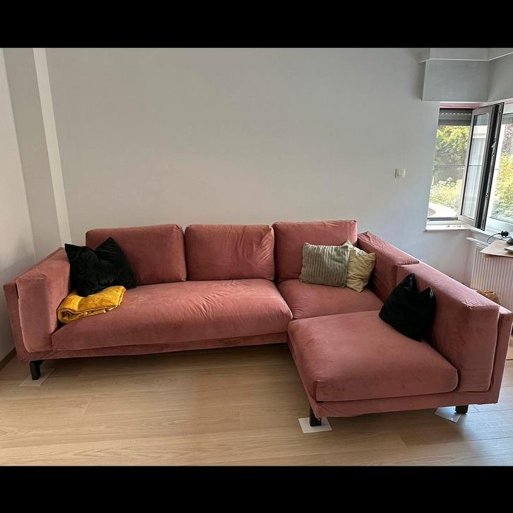 Housses 3 places Ikea Nockeby roses et grises, Maison & Meubles, Canapés | Coins salons complets, Comme neuf, Enlèvement