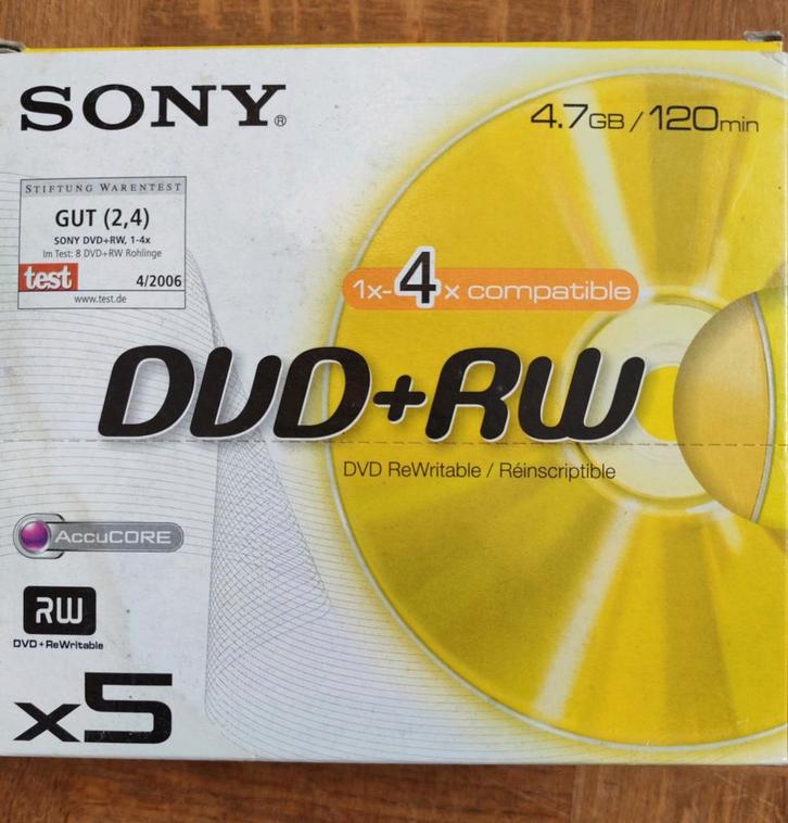 Sony DVD+RW Sony 4,7 gb/ds 5, Computers en Software, Beschrijfbare discs, Nieuw, Dvd, Herschrijfbaar, Ophalen