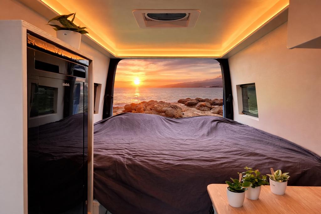 Vw crafter•automaat•bed 160x200•euro 6•car-pass, Caravans en Kamperen, Automaat, Chemisch toilet, Buscamper of Camperbus, Ringverwarming