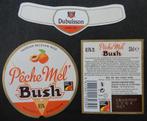 Etiquette bière Bush Pêche Mel' bras. Dubuisson Frères (7y1), Collections, Utilisé, Enlèvement ou Envoi