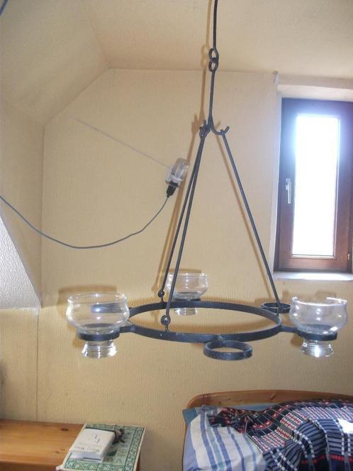 Zweedse kaarsen kroonluchter, Huis en Inrichting, Lampen | Kroonluchters, Gebruikt, Glas, Metaal, Ophalen
