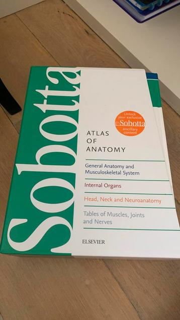Sobotta drie delen anatomische atlassen, Enlèvement ou Envoi, Enseignement supérieur, Sobotta