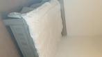 Set van kleerkast 4 deurs en 2-persoonsbed beige, Ophalen, Zo goed als nieuw, Tweepersoons, Modern beige