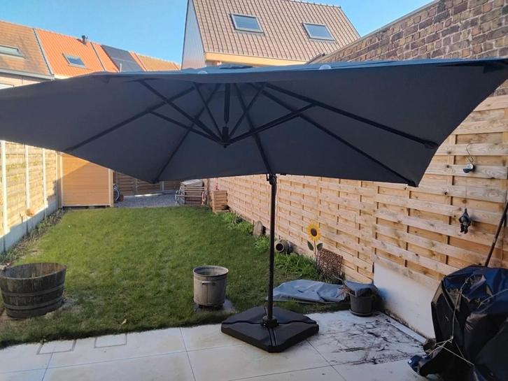 zweefparasol, Jardin & Terrasse, Parasols, Comme neuf, Parasol flottant, 3 à 4 mètres, Inclinable, Réglable, Étanche, Enlèvement