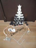 Houten kerstboom met haakjes ,verlichting en allerlei, Ophalen of Verzenden, Gebruikt