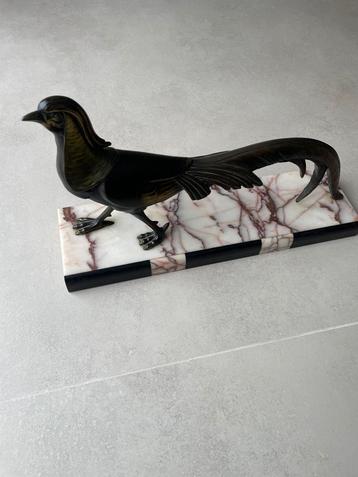Fazantensculptuur op marmer, Ophalen of Verzenden