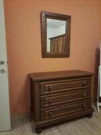Gratis eiken kleerkast met commode en spiegel, Ophalen, Zo goed als nieuw