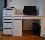 Micke bureau 105x50 cm + ladeblok op wielen 35x75 cm Ikea, Ophalen, Bureau