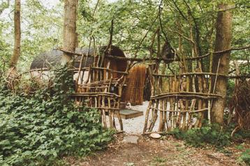 Sauna - Barrelsauna met platform en houtkachel beschikbaar voor biedingen