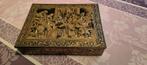 Oud goudkleurige blikken doos met afbeelding "Nachtwacht", Verzamelen, Blikken, Ophalen of Verzenden, Gebruikt