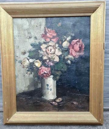 Huile sur toile nature morte signe Gustave camus beschikbaar voor biedingen
