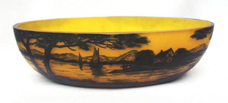 Jardiniére cameoglas - Richard (Loetz)., Antiek en Kunst, Antiek | Glaswerk en Kristal, Ophalen of Verzenden