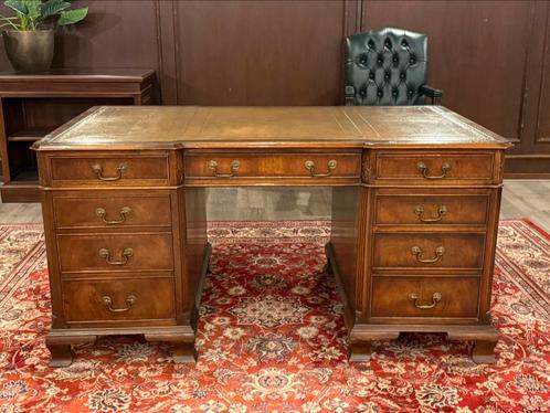Klassiek Engels bureau (partnerdesk) #434, Huis en Inrichting, Bureaus, Zo goed als nieuw, Bureau, Ophalen of Verzenden