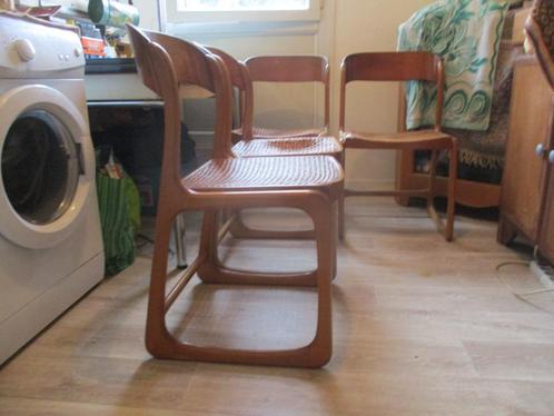 lot 4 vintage Baumann sleestoel licht palissanderhout, Antiek en Kunst, Antiek | Meubels | Stoelen en Sofa's, Ophalen of Verzenden