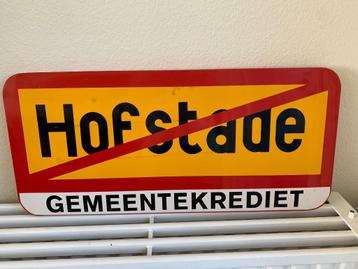 Ongeëmailleerd bord HOFSTADE gemeentekrediet beschikbaar voor biedingen