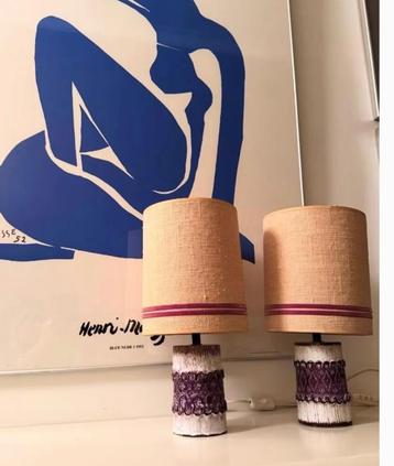 Set van 2 vintage lampen in keramiek, midcentury  beschikbaar voor biedingen