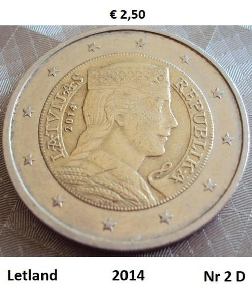 2 Euromunten Letland, Postzegels en Munten, Munten | Europa | Euromunten, Losse munt, 2 euro, Ophalen of Verzenden