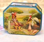 boite en fer decor le renard et la cigogne, Collections, Boîte en métal, Enlèvement ou Envoi, Utilisé, Autre